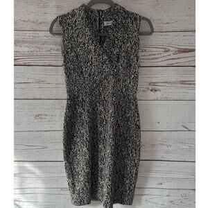 Calvin Klein Women's Black Cream Surplice Sleeveless Dress Size 4Petite